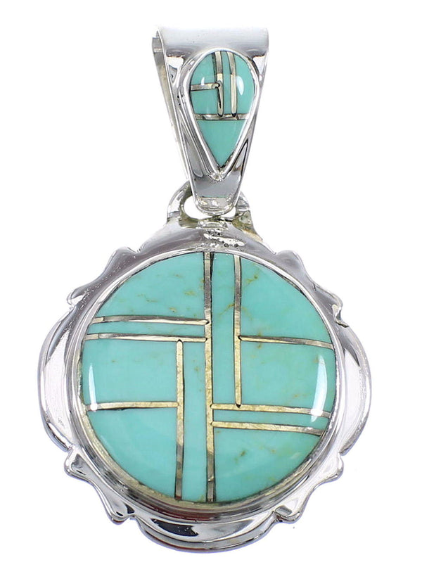 Turquoise And Sterling Silver Southwest Pendant WX58492